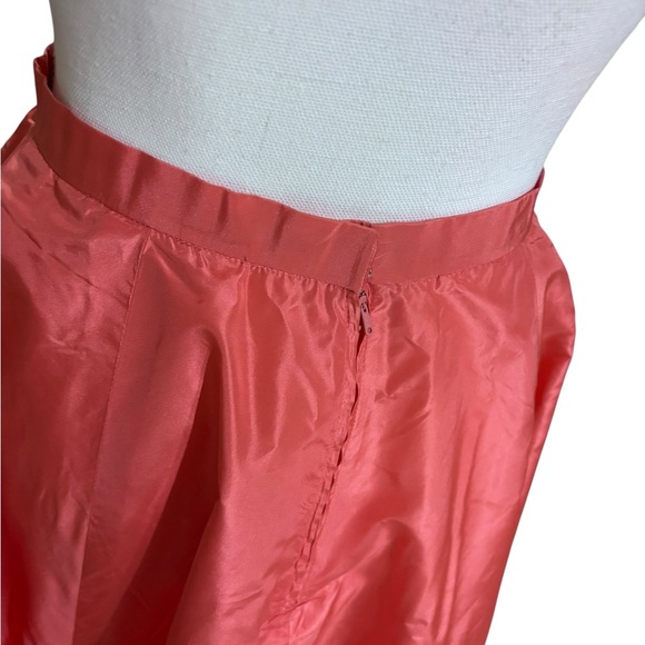 👉 Vintage Miss O Oscar de la Renta Silk Skirt Coral A-Line Formal Party Size 8 - Picture 4 of 8